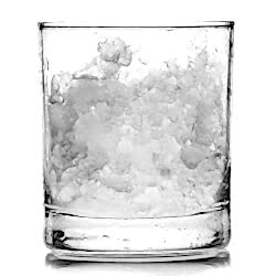 flake ice in a glass